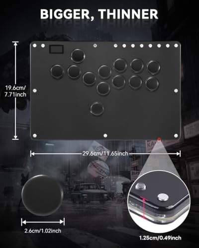 Sehawei Haute42 Arcade Stick 13Keys All-Button Gamerfinger for PC/Ps3/Ps4/Switch/Steam Game Keyboard-Supports Hot Swap & SOCD (Black) - color: Black