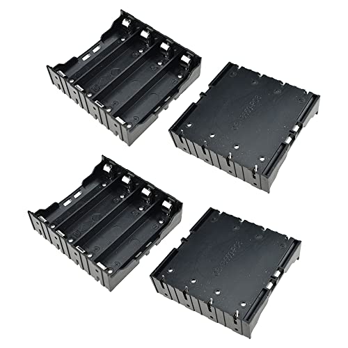 HAHIYO 3.7V 18650 4 Slots Battery Holder with Pin Less Additional Resistive Loss Allows Fully Contact Independent Batteries Bay Case Storage Box 4 PCS for DIY Toy Rechargeable Power System - style: 18650(Pin-4 Slots)-4P