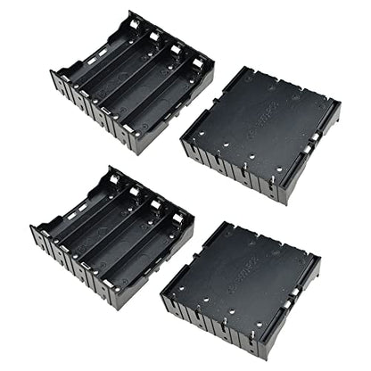 HAHIYO 3.7V 18650 4 Slots Battery Holder with Pin Less Additional Resistive Loss Allows Fully Contact Independent Batteries Bay Case Storage Box 4 PCS for DIY Toy Rechargeable Power System - style: 18650(Pin-4 Slots)-4P