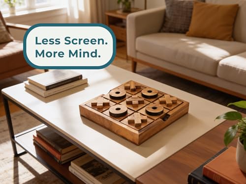 BSIRI Extra Large Tic Tac Toe Board Games - Ideal for Games, Family Games and Game Night for Adults, Farmhouse Decor for Coffee Table Decor, Unique Gifts for All Occasions (8.6 Inch) - style: Extra Large Tic Tac Toe