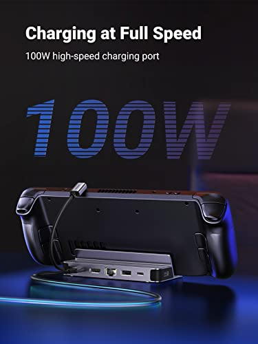 UGREEN Steam Deck Dock, 6-in-1 USB C Docking Station with 4K@60Hz HDMI, Gigabit Ethernet, PD 100W Charging 1xUSB C 2X USB 3.0 Compatible with Steam Deck Rog Ally iPhone 15 Pro/Pro Max