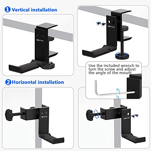 Aluminum Headphone Stand Hanger Foldable with Cable Clip Headset Holder Clamp Hook Under Desk, Save Your Space While Working & Gaming - style: 1 pack