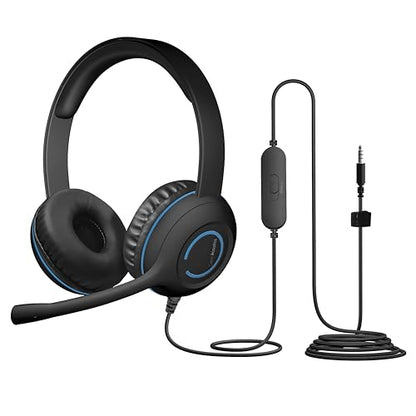 Cyber Acoustics 3.5mm Stereo Headset (AC-5002-5) – Durable, Crisp, and Clear Communication in Classrooms and at Home - 5 Pack - size: 5-Pack