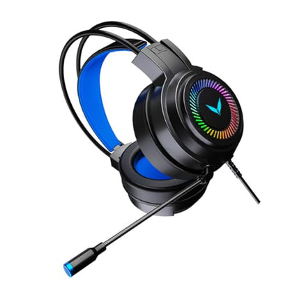 OSALADI Wired Gaming Headset with Microphone 7.1 Surround Sound Over-Ear Headphones for PC Gaming, Soft Ear Pads, 3.5mm Jack, Black, Suitable for Competitive Gamers and Travel Use