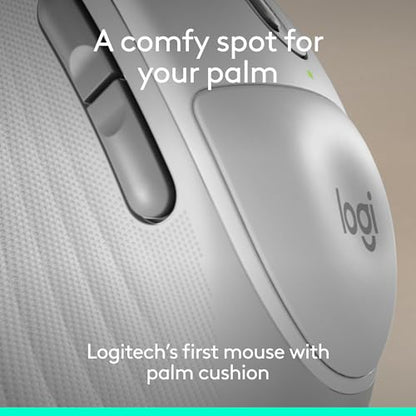 Logitech Signature Comfort Plus M850 L Wireless Mouse - Off White | Bluetooth, palm cushion, 24-month battery, customizable buttons, for Windows, Mac, iPad - color: Off White, style: With Palm Cushion