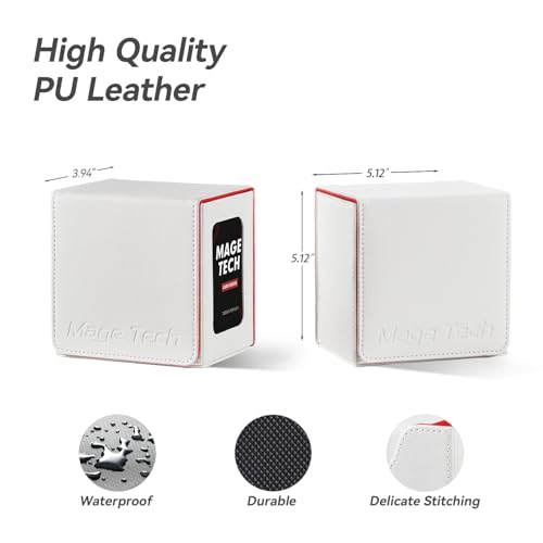 Card Deck Box for MTG Commander - Patented Design, Commander Display, Fits 100 Double-Sleeved Cards, 35pt Card Brick & Dice Tray - White/Red - color: 5. Brotherhood