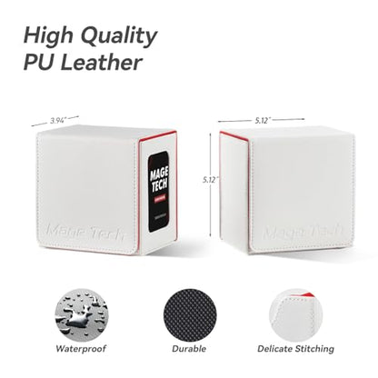 Card Deck Box for MTG Commander - Patented Design, Commander Display, Fits 100 Double-Sleeved Cards, 35pt Card Brick & Dice Tray - White/Red - color: 5. Brotherhood