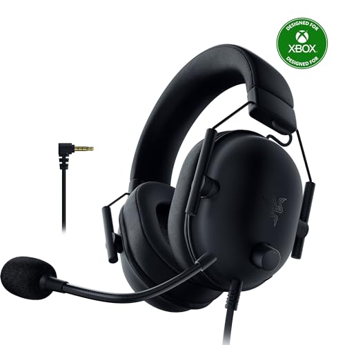 Razer BlackShark V2 X Xbox Gaming Headset, 3.5mm Audio Jack, Black | 50mm Drivers, Cardioid Mic, Lightweight, Comfortable Noise Isolating Earcups, for Xbox Series X, Series S, PS5, PC, Switch - color: Black, size: 3.5 mm, style: Xbox