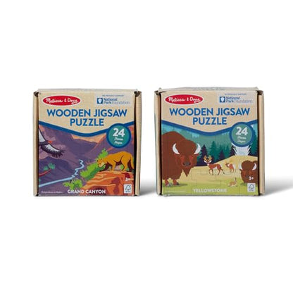 Melissa & Doug National Parks Yellowstone & Grand Canyon 24pc Jigsaw Puzzle Bundle for Boys and Girls Ages 3+