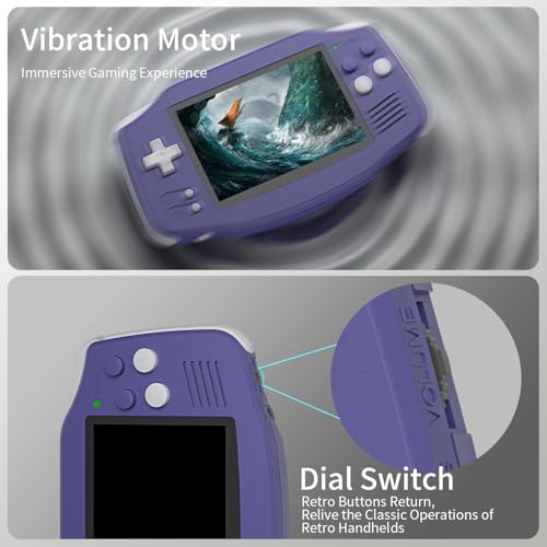 RG34XX Retro Handheld Game Consoles Classic Retro Gaming Console 64G Card Preloaded Games 5000+ rg34xx Portable Gaming Console Linux 64-bit 3500mAh Battery WiFi Bluetooth HD and TV Output Indigo - style: Indigo