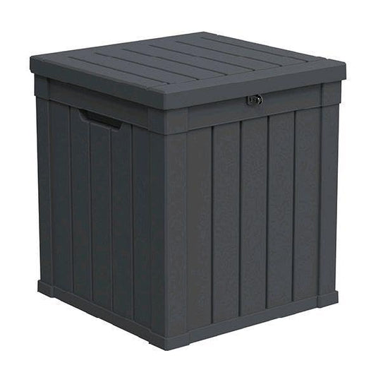LAUSAINT HOME 50 Gallon Resin Deck Box, Package Delivery Box with Lockable Lid, Waterproof Outdoor Storage Box For Garden Tools, Patio Cushions(50 Gallon,Black) - color: Black, size: 50 Gallon