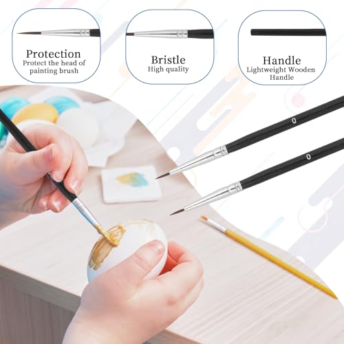 30 Pcs Tiny Detail Paint Brushes, #0 Fine Tip Paint Brush Miniature Fine Paint Liner Brush for Crafts Painting Watercolor Acrylic Art Face Painting