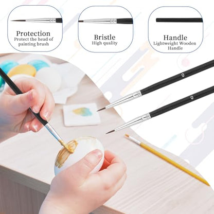 30 Pcs Tiny Detail Paint Brushes, #0 Fine Tip Paint Brush Miniature Fine Paint Liner Brush for Crafts Painting Watercolor Acrylic Art Face Painting