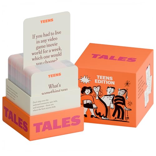 TALES 150 Conversation Cards, Perfect for Dinners, Road Trips, Classrooms & Game Nights, Gifts & Gatherings, Conversation Starters to Spark Creativity - color: Teens Edition