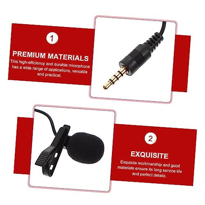 Abaodam 2pcs Wireless Lapel Microphone Clip Mic for USB Gaming Microphone Noise Reduction
