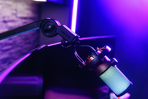 CHERRY MA 6.0 UNI Premium Microphone Arm Stand. Adjustable and Universal Mic. Made of Aluminum with Desk Clamp, For Podcast, Streaming, Gaming or Office. Built in USB Hub with Two Ports
