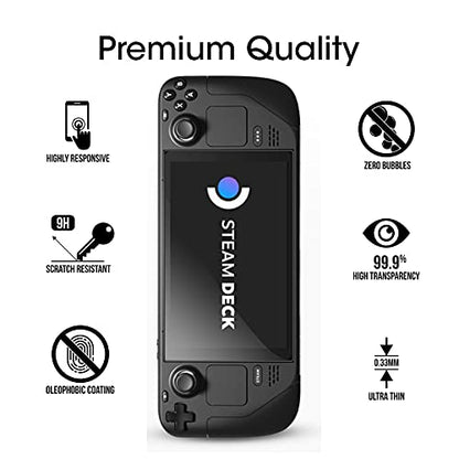 amFilm for Steam Deck/Steam Deck OLED Screen Protector 7.0" Tempered Glass | 3 Pack Designed for Stream Steam Deck Accessories 2021 & 2022/Steam Deck OLED 2023 2024