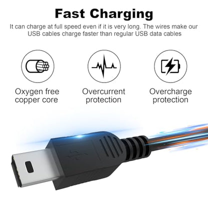 Saipomor Replacement Charger Mini USB Power Cord Charging Cable Compatible with Nintendo Wii U Pro Controller (10ft) - size: 10ft