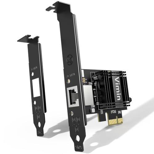 VIMIN 10G PCIe 4.0 x1 Network Card with Realtek RTL8127AT | support for 10G/5G/2.5G/1G/100M speeds，x1, x4, x8, and x16 PCIe slots for maximum installation flexibility