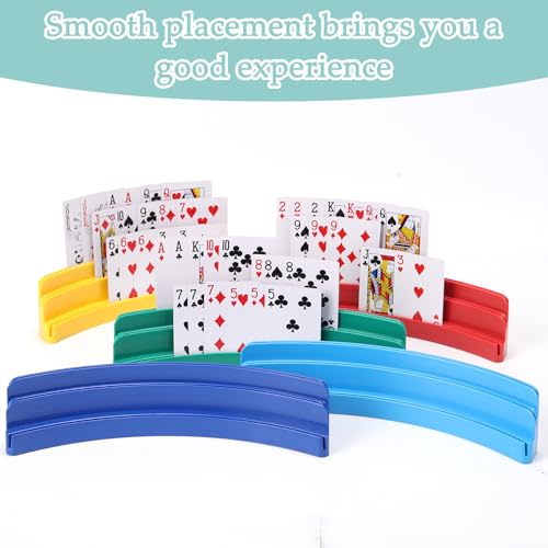 Three-Layer Design Playing Cards Holders，Playing Card Holder for Kids Adults Hands Free Card Holder for Family Card Game Nights Poker Parties - color: Green(2pack)
