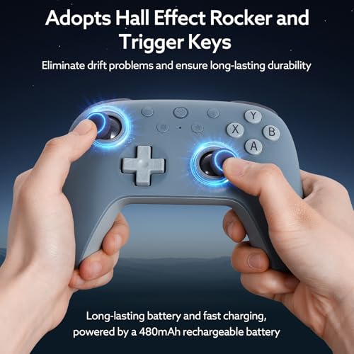8Bitdo Ultimate 2C Wireless Controller (Blueberry) - 1000Hz Polling | For Windows PC & Android, Hall Effect Joysticks & Triggers, Remappable L4/R4 Bumpers, Special Edition Colors - color: Special Edition-Blueberry