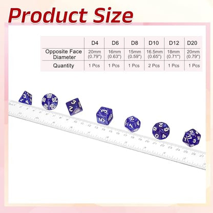 uxcell Polyhedral Dice Set, 7 Pcs Acrylic Dice for Role Playing Table Games Tabletop Gaming Accessories, Pearl Pattern Purple - color: Pearl Pattern Purple