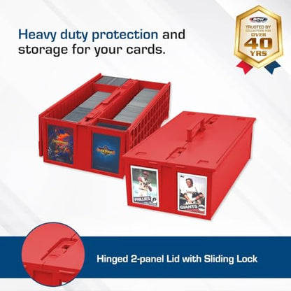 BCW Collectible Card Bin – (2-Pack, Red) | Holds up to 1600 Cards | Plastic Storage Box for Pokémon, MTG & Sports Cards - style: 2 Pack
