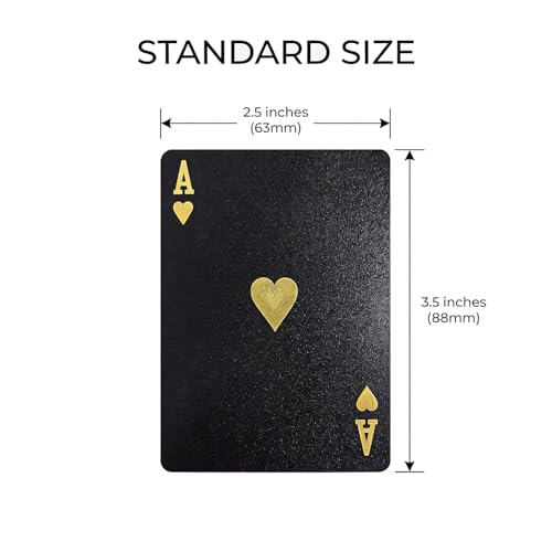 ACELION Waterproof Playing Cards, Plastic Playing Cards, Deck of Cards, Gift Poker (Black Diamond Cards) - color: Black