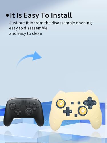 Case for Nintendo Switch 2 Pro Controller,UYRUREL Premium Sillence Material,Shock-Absorbing and Anti Drop Protection Soft Shell,with Stickers and Thumb Grips,Yellow. - color: Yellow