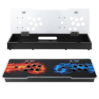 Sturdy DIY Arcade Console Kit - Metal Base and Acrylic Panel, 2 Player Video Game Machine Case, Supports 8 Buttons Each, Compatible with Pandora Kits (Black)