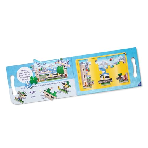 Melissa & Doug Take-Along Magnetic Jigsaw Puzzle Set – Vehicles (2 x 15 Piece) Travel Activity Toy for Preschoolers and Kids Ages 3+ - size: 8.5 x 7.25 x 0.3 inches, style: Vehicles