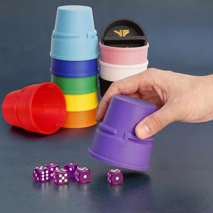 Dice Up! Deluxe, 60 x 16 mm Die Game Set, Liar’s Dice, Poker, Mexico, Farkle, Colorful, Durable, Sustainable, Party Game, Gift Idea, Travel Game, 10 Player - color: Deluxe