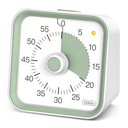 Visual Timer for Kids, Cute Timer with Pause Function, White | Time Management for Classroom, ADHD, Kitchen, Toddlers, Study, Alarm 3 Volume Levels, Light Indicator, Easy to Use - color: White