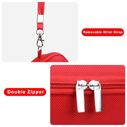 Canboc Carrying Case for Canon PowerShot G7 X Mark III/ G7X Mark II Digital 4K Vlogging Camera, SX740 SX730 Camera Bag, Zipper Mesh Pocket fits USB Cable, Batteries, Red - color: Red