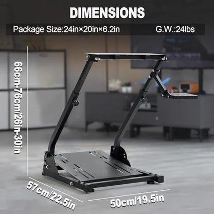 Marada stand - Multiple Adjustable - Easy to Fold - Carbon steel - Fit for Logitech G25 G27 G29 Steering Wheel, Black