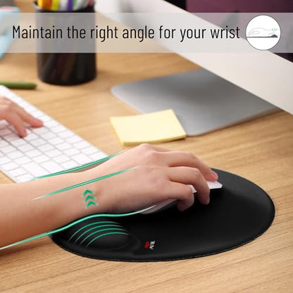 Mr. Pen- Ergonomic Mouse Pad with Wrist Rest | Breathable Fabric with Memory Foam Cushion, Non-Slip Rubber Base, Gel Mouse Pad with Wrist Support - color: Black