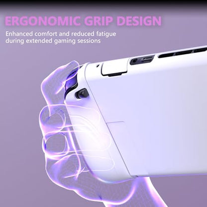 PlayVital Ranger Protective Case for Nintendo Switch 2 with Stand | Ergonomic Anti-Slip Silicone Grips, Dockable Hard Shell, 4 Thumbstick Caps | Quick-Release-Joycon Design Full-Body Cover, White - color: White