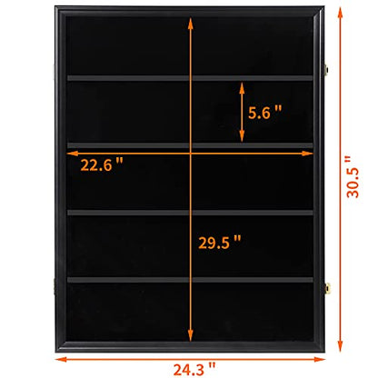 KCRasan 35 Graded Sports Card Display Frame -Card Display Case Lockable | Trading Card Collector Wall Display Holder for Basketball Football Hockey Cards, UV Protection Acrylic,Black