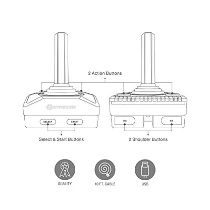 Hyperkin Trooper 2 Premium USB Game Controller for PC, Mac, Linux | Classic Gamepad with Atari Style & Ergonomic design