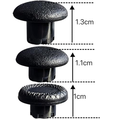 12 in 1 Interchangeable Thumbsticks & Metal Back Paddles Replacement Parts for PS5 DualSense Edge Controller, 6 Silicone Analog Joystick Caps, 4 Paddles Trigger Buttons,2 Base Rings (Black) - color: Black