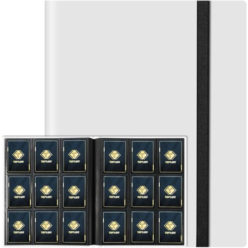 Trading Card Binder, Card Binder Album Folder Book Fit for MTG Baseball Football Sports Cards, Easy to Use Card Collection Binder (White, 360 Pockets) - color: White, size: 360 Pockets