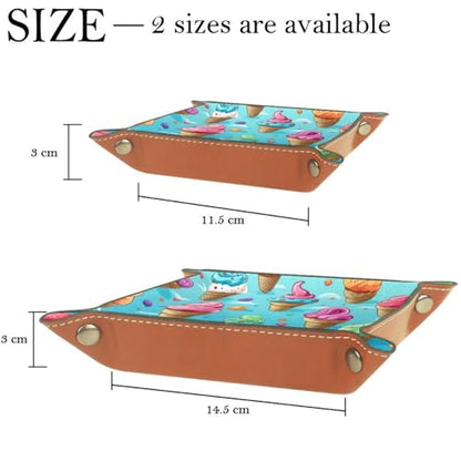 Ice Cream Dice Tray PU Leather Dice Rolling Tray Folding Dice Holder for Dice Games, Like RPG, DND and Other Table Games - color: Multi 7