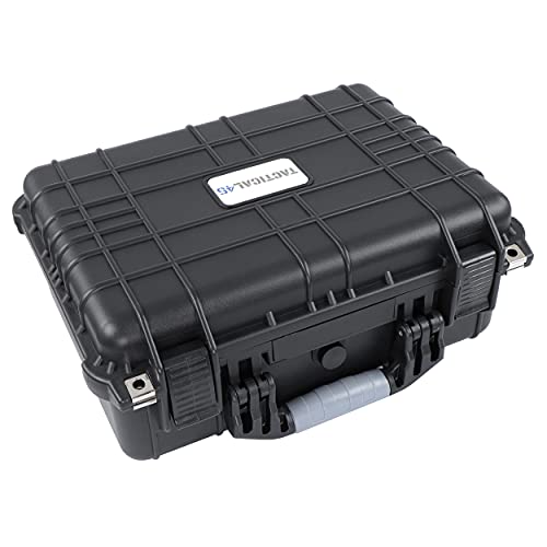Tactical45 Hard Case with Foam - 16 x 13 x 7in Hard Shell Waterproof Storage Case with Pluck Padding Protective Latching Suitcase for Rifles, Cameras, Handguns, Drones, Guitars, and Electronics