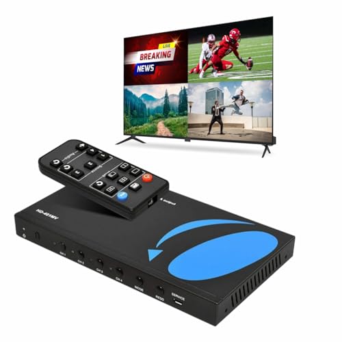 OREI 4x1 Out Quad Screen Multiviewer 1080p 3.5mm/Analog IR Remote HDMI 1.4 | HDMI Multiviewer, HDMI Switcher 4 in 1 Out – 5 Display Modes, VGA Output, LPCM 2.0 Audio, 4.95Gbps Bandwidth - style: 4x1 Multiviewer