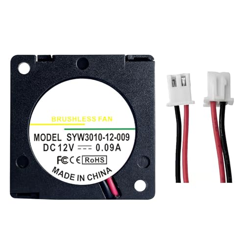 35mm x 35mm x 07mm Blower Fan 12V, 3.5cm 35mm Router Cooling Fans 2Pin 2Wire, 12V 0.12A Turbo Blower Cooling Fas for Charger Inverter SYW3507-12-014