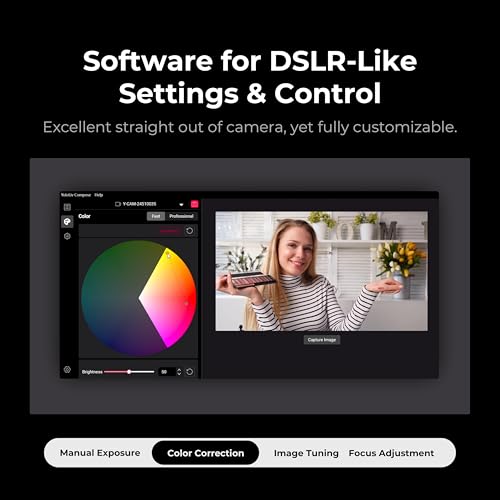 YOLOLIV YoloCam S3, 4K Streaming Webcam for PC & Mac | 1/1.3'' Sensor,DSLR-Like Control, Cinematic Effects,4X Zoom, HDR,Uncompressed Video,Optimized PD AutoFocus,USB-C for PC & Mac