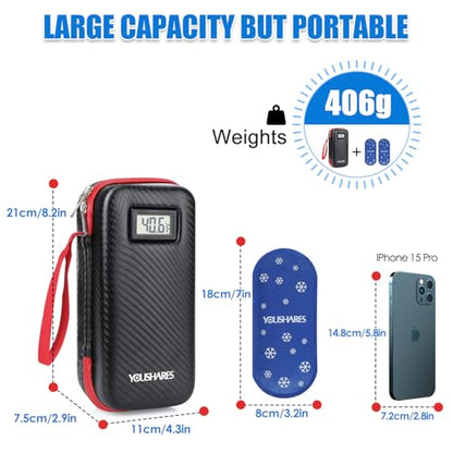 YOUSHARES Insulin Cooler Travel Case with Temperature Display, GLP-1 Diabetic Medicine Cooling Bag for Mounjaro, Refrigerated Diabetes Storage Kit with 2 TSA Approved Ice Pack - color: 00_black