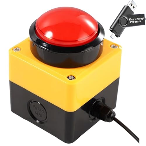 Programmable USB Macro Keyboard, Major Policy Decision Buttons, One Handed Gaming PC Switch Control Keyboard, USB Flash Drive with Customized Program, Default Enter Function, Red - color: Programmable / Black&Red / Default Enter
