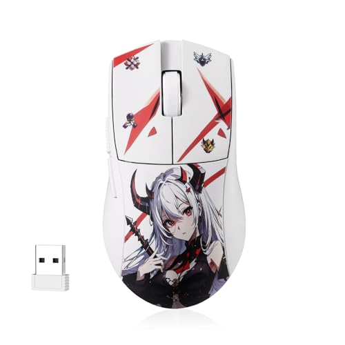 Redragon M916AK PRO 3-Mode Anime Gaming Mouse, 42G Ultra-Light 26K DPI Gaming Mouse w/Ergonomic Natural Grip Build, Full Programmable Buttons, Software Supports DIY Keybinds & DPI - color: WT-SE, style: 1K Hz