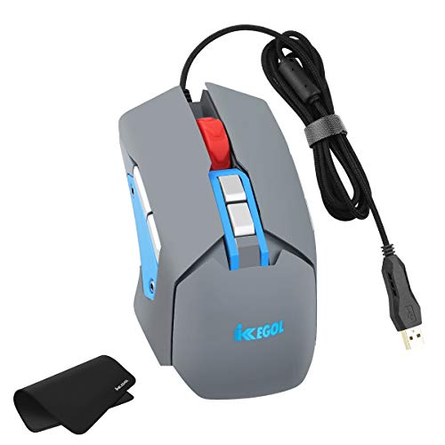 iKKEGOL USB Gaming Mouse with Mouse Pad, 9 Programmable Buttons,with Speaker, Microphone,Temperature and Humidity Display, 16G U Flash Drive RGB Breathing Light Wired Computer Mouse PC Gaming Mice